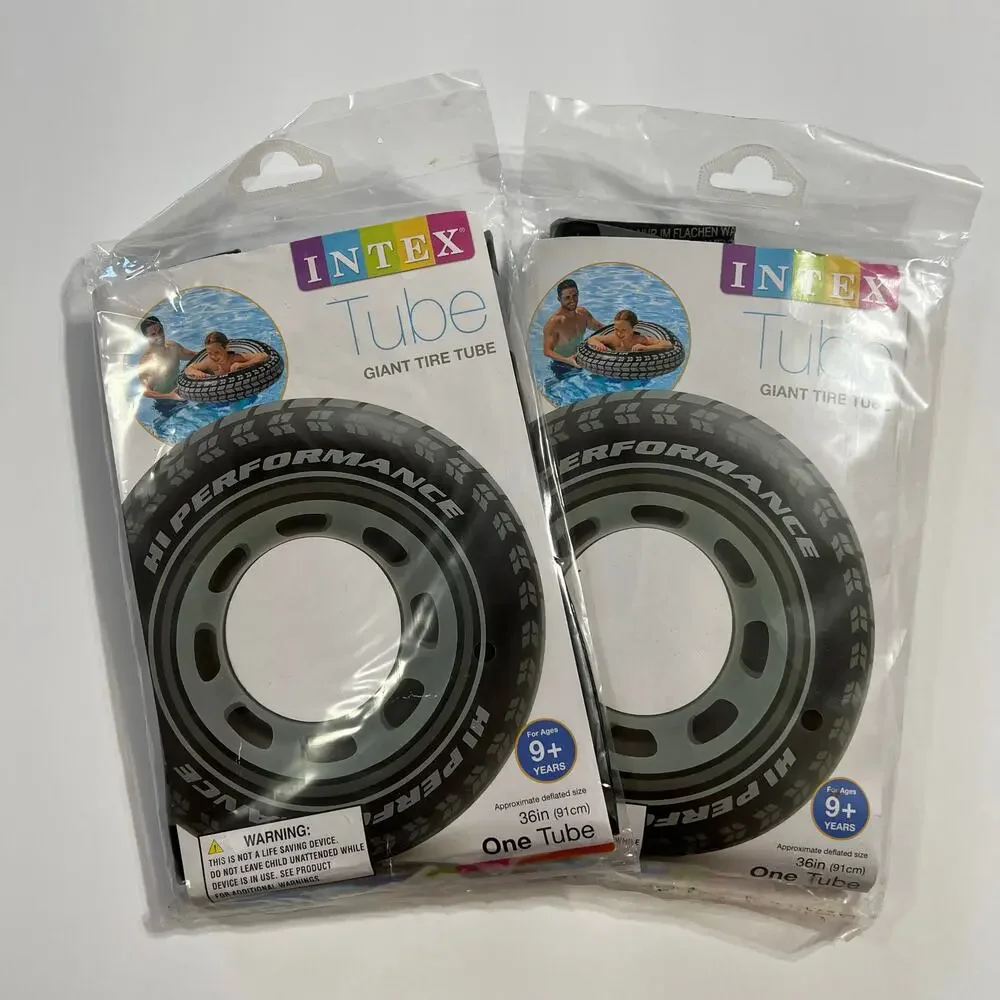 Intex Giant Tire Swim Tube Set of 2 Beach Pool Floaties Toys 36 Inch Sealed